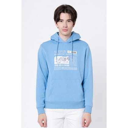 Red Tape Men's Slate Blue Graphic Print Hoodie