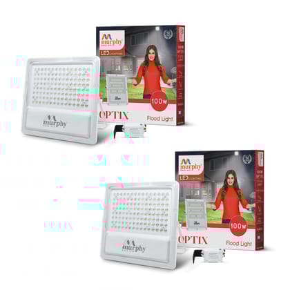 Murphy LED 100W OptiX Flood Light With Auto On/Off Day Night Light Sensor-Cool White / Pack of 2