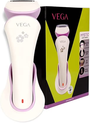 VEGA Mystic Lady Shaver For Women, 90 Mins Runtime with Quick Charge, IPX 6 Waterproof And Cord & Cordless Use, (VHLS-02), White