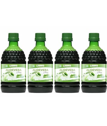 NUTROCOPIA Aloe Vera Juice | For Glowing Skin & Healthy Hair | Organic & Natural Juice Made With Cold Pressed Aloe Vera 400 ML - Pack of 4