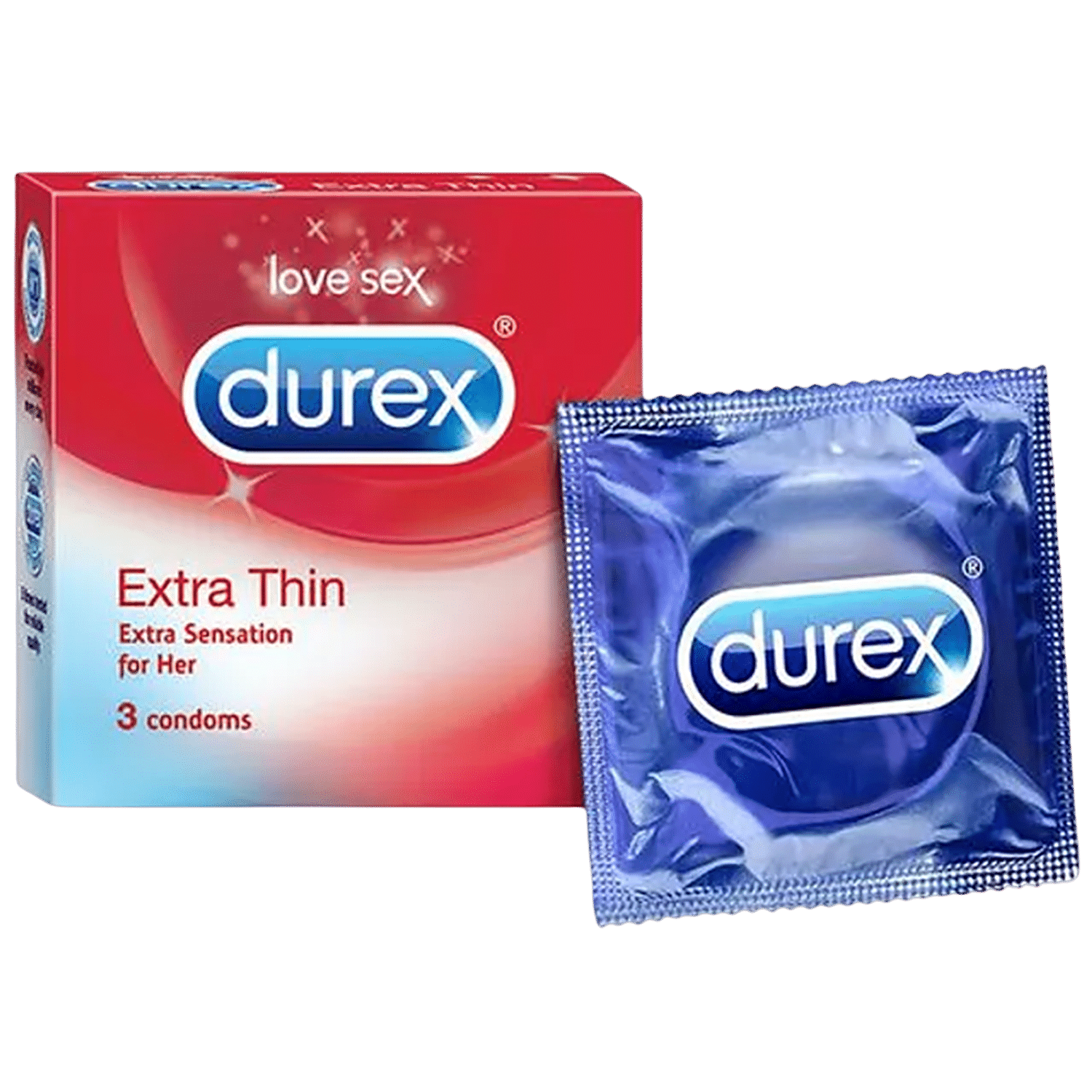 Durex Condoms - Extra Thin, 3 Pcs