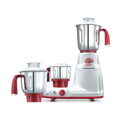 Prestige Deluxe LS Mixer Grinder 750 W, 3 Jars (1500 ml, 1000 ml, 300 ml) (White, Red)