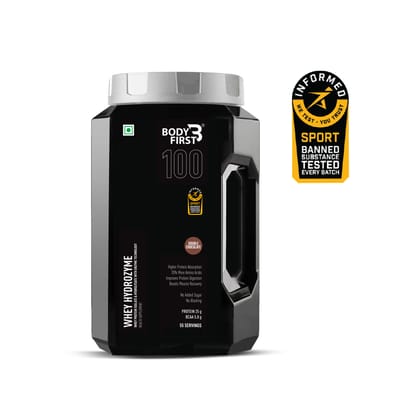 Bodyfirst Whey Hydrozyme - Whey Protein Isolate & Hydrolysate with Enzyme Technology, Double Chocolate, 2 kg