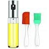 KATHIYAWADI Oil Sprayer for Cooking, 100ml Oil Spray Bottle Versatile Glass for Cooking, Baking, Roasting, Grilling with Silicone Oli Brush and Spatula