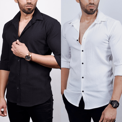 Enigma Textured Shirt - 2 Pack-M-38