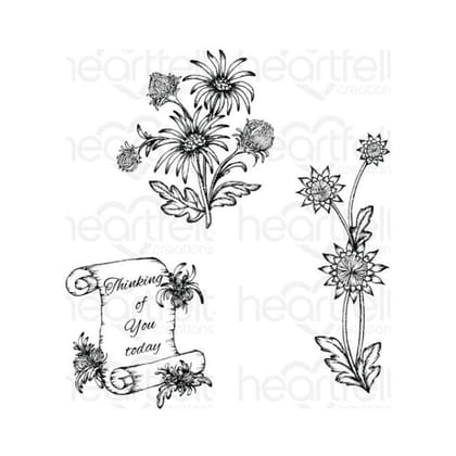 Wild Aster Scroll & Cluster Stamp