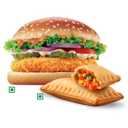 Veg Whopper Jr + BK Veg Pizza Puff.