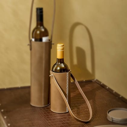 Modella Wine Bottle Holder Taupe-Taupe