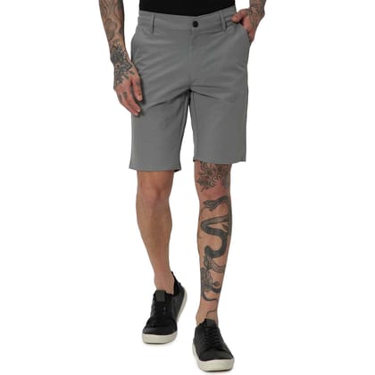 Mufti Light Grey Athleisure Shorts