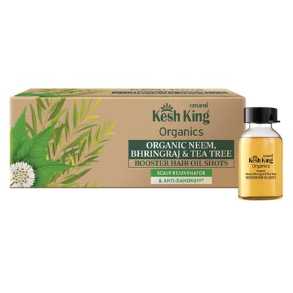 Kesh King Organics Neem, Bhringraj & Tea Tree Booster Hair Oil Shots - 48ml