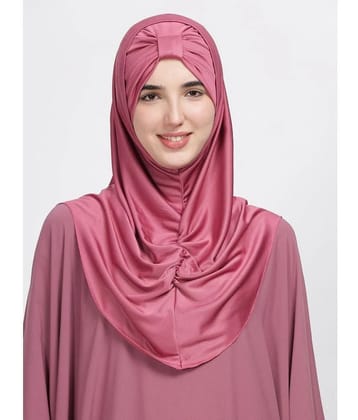 REVEIL Pink Polyester Stitched Hijab - Single - Free Size