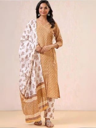 Mustard Angrakha Style Dupatta Set-36
