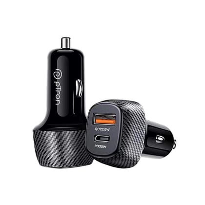 pTron Bullet Zip Mini 52.5W Car Charger Black-Black