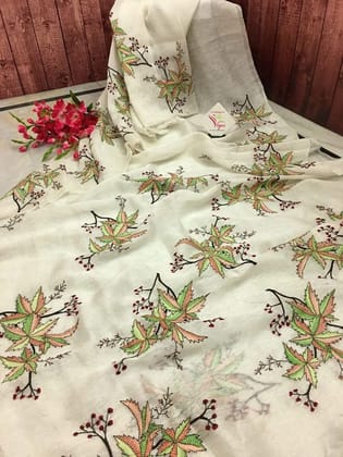AWESOME LINEN COTTON PRINTED SAREE -1680