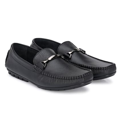 Egoss Leather Loafers Shoes For Men-5 / Black / Regular