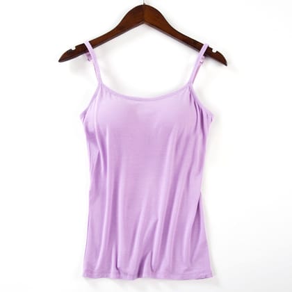 A Tank Top with Cups in high quality breathable fabric-Purple / S