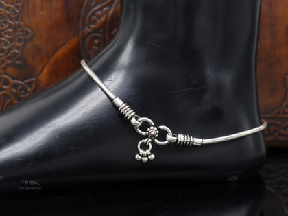 10.5" Vintage style snake chain anklet 925 sterling silver ankle bracelet, silver anklets, foot bracelet amazing belly dance jewelry ank447