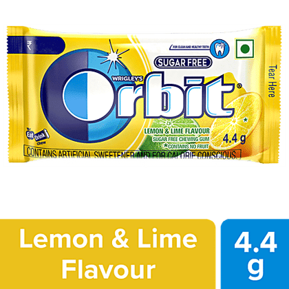 Orbit Sugar Free Chewing Gum - Lemon & Lime Flavour, 4.4 g Pouch 