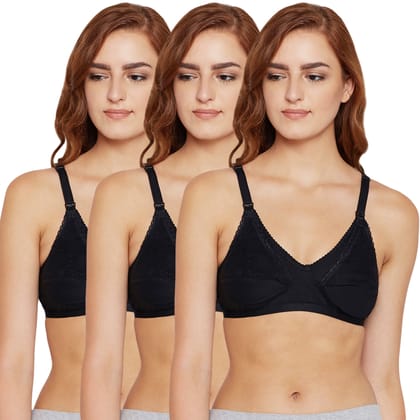 Bodycare 100% Cotton Non Padded Non wired Feeding Bra-Pack of 3