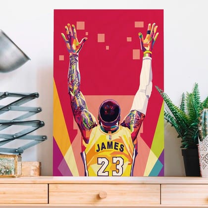 LeBron James Wood Print-18x12 Inch