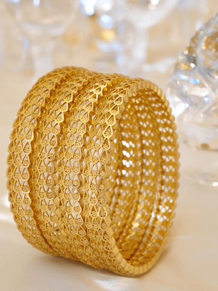 Jewels Kafe One Gram Gold Plated Bangle Set of 4-2.4