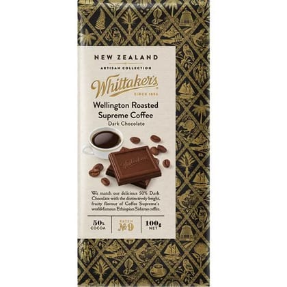 Whittaker's Wellington Roasted Supreme Coffee Dark Chocolate 100g