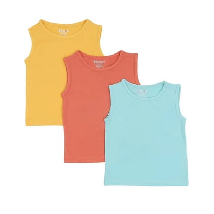 Cuddle Unisex Vest (Pack of 3)-0-2 M / Multicolor