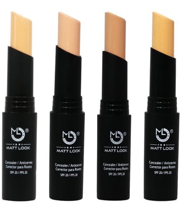 Mattlook Concealer & Anticernes Corrector SPF-20/FPS-20, Multi Shades, Pack of 4 (14gm)