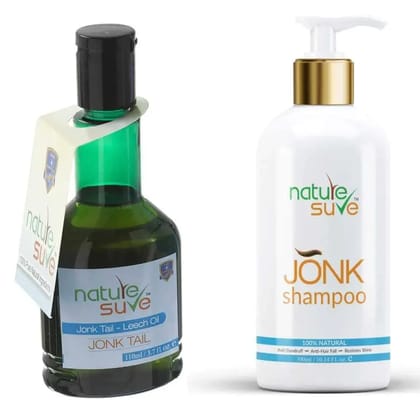 Nature Sure Combo: Jonk Tail (110ml) & Jonk Shampoo Hair Cleanser for Men & Women (300ml)