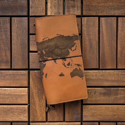 World Map TBC Travellers Journal | Slim-Leather Cover Only