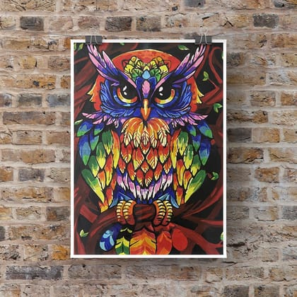 OWL Statement Print  - Oil Painted-16 x 20 (inch) / Oil paints