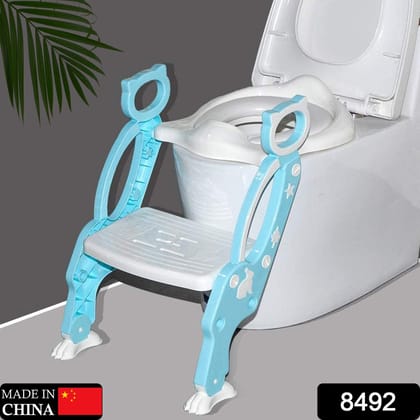 8492 2 In 1 Potty Training Toilet Seat With Step Stool Ladder For Boy And Girl Baby Toddler Kid Childrens Toilet Training Seat Chair With Soft Padded Seat And Sturdy Non-slip Wide Step Make Potty