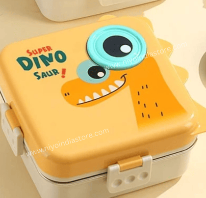 Carnival Stainless Steel Lunch Box - Dino-Yellow