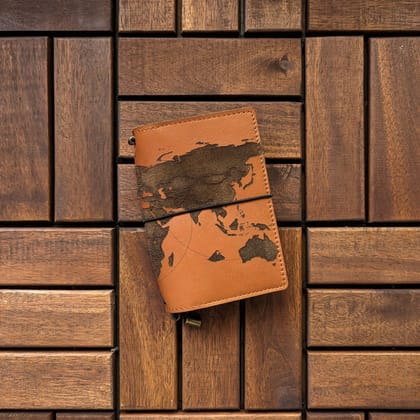 World Map TBC Travellers Journal | Passport-Leather Cover Only