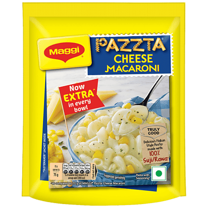 Maggi Pazzta Cheese Macaroni, Made With 100% Suji/Rawa, 75 G