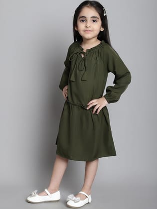 MINI & MING Gorla Tie-Up Neck Fit & Flare Dress