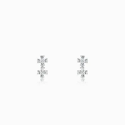 Silver Bedstraw Flower Earrings