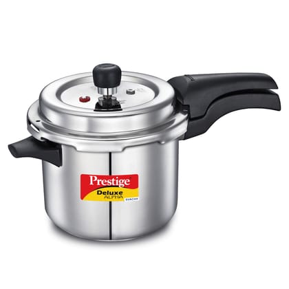 Prestige Deluxe Alpha Svachh Stainless Steel Spillage Control Pressure Cooker, 3.5 L (Silver)