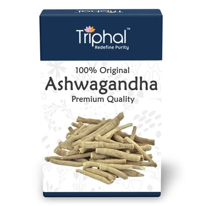 Ashwagandha Roots Whole (Raw) | Original Herb For Wellbeing | Triphal-100g