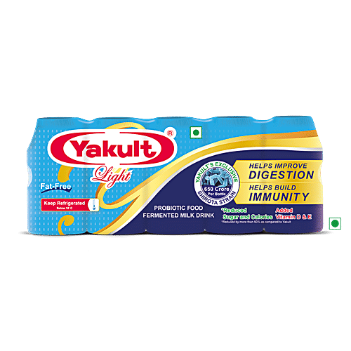 Yakult Probiotic Health Drink - Light, 65 ml Pack of 5