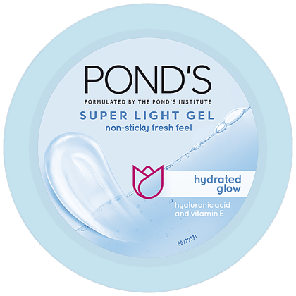 Ponds Super Light Gel Moisturiser  With Hyaluronic Acid & Vitamin E, For Glowing Skin, 100 Ml