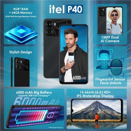 ITel P40 Force Black 4GB 64GB