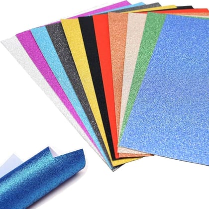 A4 Glitter Foam Sheet Sparkles Color, for Art & Craft, Decoration, Gift Wrapping, Scrapbooking, Craft Project (Multi Color) - Pack of 10