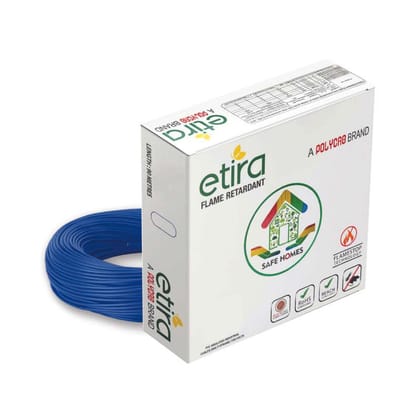 Polycab ETIRA Flame Retardant House Wire PVC Insulated Copper Cable Electric Wire (2.5 SQMM, Blue, 90m)