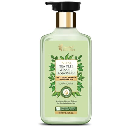 Neem, Tea Tree And Basil Anti Acne Body Wash / Shower Gel, 250ml