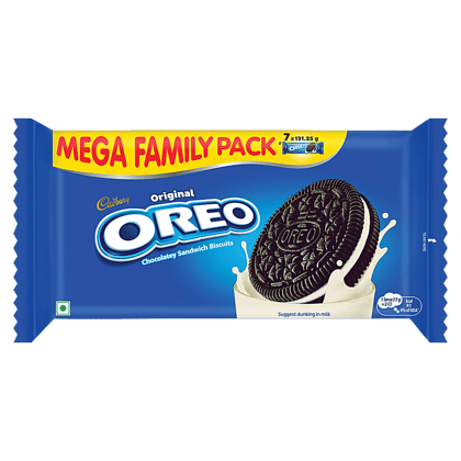 Cadbury Oreo Original Chocolatey Sandwich Biscuit, 918.75 g (7 packs x 131.25 g each)