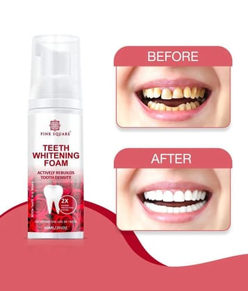 pink square Teeth Whitening Foam Bad Breath Denture Oral Kit