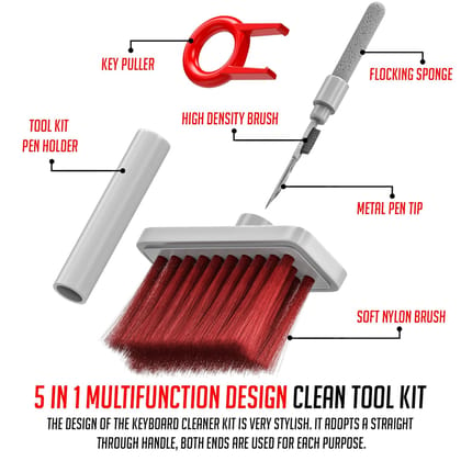 Keyboard Cleaning Kit - Keyboard cleaner set, laptop cleaning kit-5-in-1