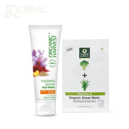 Organic Harvest Youthful Glow Face Wash Sheet Mask