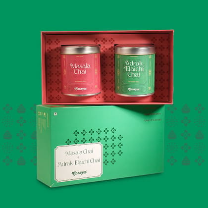 Festive Gift Box Of Masala And Adrak Elaichi Chai